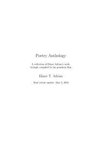 Poetry Anthology Elmer T. Adrian