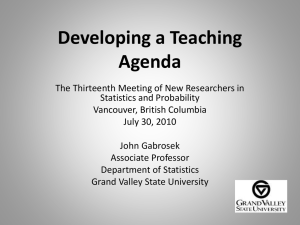 Developing a Teaching Agenda