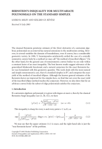 BERNSTEIN’S INEQUALITY FOR MULTIVARIATE POLYNOMIALS ON THE STANDARD SIMPLEX