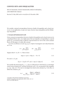 CONVEX SETS AND INEQUALITIES