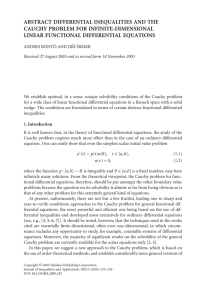 ABSTRACT DIFFERENTIAL INEQUALITIES AND THE CAUCHY PROBLEM FOR INFINITE-DIMENSIONAL