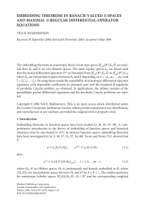 EMBEDDING THEOREMS IN BANACH-VALUED AND MAXIMAL EQUATIONS B