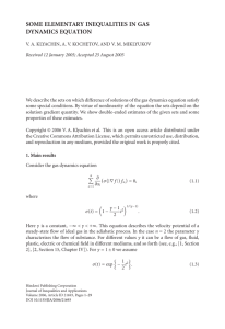 SOME ELEMENTARY INEQUALITIES IN GAS DYNAMICS EQUATION