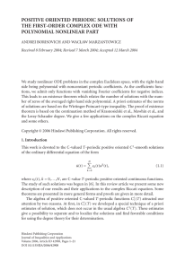 POSITIVE ORIENTED PERIODIC SOLUTIONS OF THE FIRST-ORDER COMPLEX ODE WITH