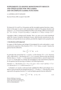 SUPPLEMENTS TO KNOWN MONOTONICITY RESULTS AND INEQUALITIES FOR THE GAMMA