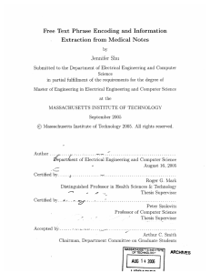 Free  Text  Phrase  Encoding  and ... Extraction  from  Medical  Notes Jennifer  Shu