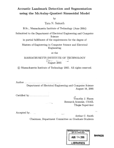 Acoustic  Landmark Detection  and  Segmentation N.