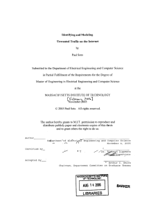 Identifying  and Modeling Unwanted  Traffic on  the Internet by