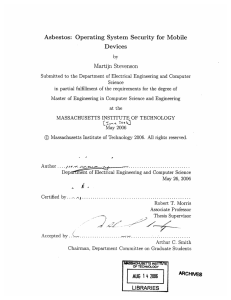 Asbestos: Operating  System  Security  for  Mobile Devices