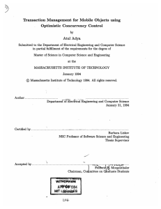 by Transaction Management  for Mobile  Objects  using