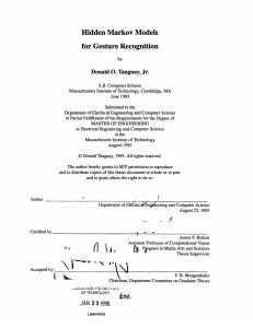 Hidden Markov Models for Gesture Recognition Donald  O. Tanguay, Jr.