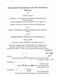 Transmission  Experiments  over  the  All-Optical Network