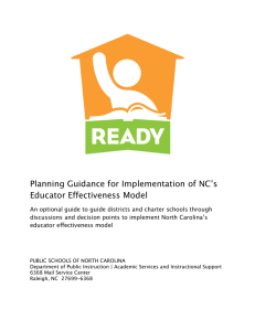Planning Guidance for Implementation of NC’s Educator Effectiveness Model