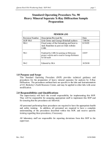 Standard Operating Procedure No. 90 Heavy Mineral Separate X-Ray Diffraction Sample Preparation