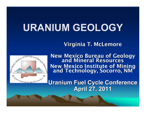 URANIUM GEOLOGY