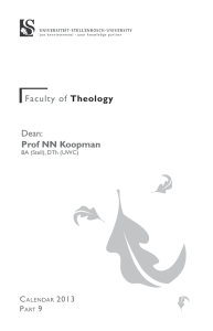 Faculty of Dean: Theology Prof NN Koopman