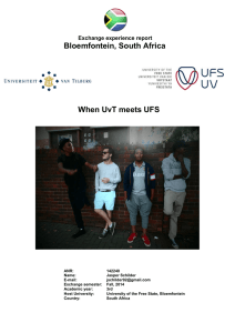 Bloemfontein, South Africa  When UvT meets UFS Exchange experience report