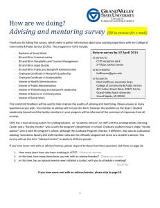 Advising and mentoring survey  How are we doing? (fill-in version for e-mail)