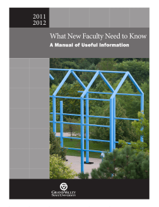 What New Faculty Need to Know 2011 2012 A Manual of Useful Information