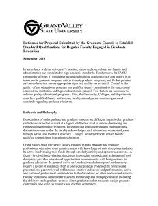 Rationale for Proposal Submitted by the Graduate Council to Establish