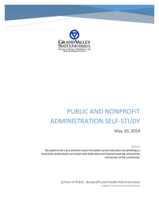 PUBLIC AND NONPROFIT ADMINISTRATION SELF-STUDY May 20, 2014
