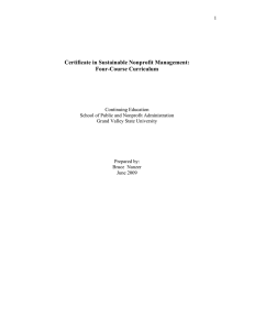 Certificate in Sustainable Nonprofit Management: Four-Course Curriculum