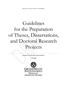 Guidelines for the Preparation of Theses, Dissertations, and Doctoral Research