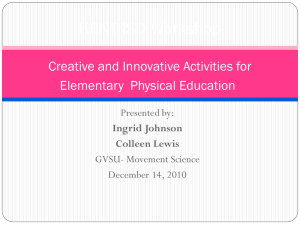 KENT ISD Workshop  Creative and Innovative Activities for Elementary  Physical Education