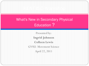 KENT ISD Workshop  ? What's New in Secondary Physical