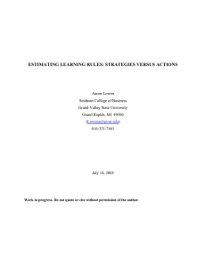 ESTIMATING LEARNING RULES: STRATEGIES VERSUS ACTIONS