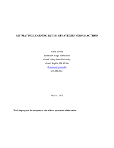 ESTIMATING LEARNING RULES: STRATEGIES VERSUS ACTIONS