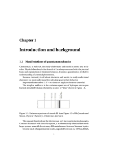 Introduction and background Chapter 1 1.1 Manifestations of quantum mechanics