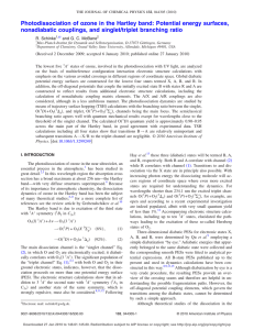 Photodissociation of ozone in the Hartley band: Potential energy surfaces,