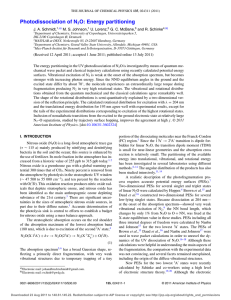 Photodissociation of N O: Energy partitioning 2 J. A. Schmidt,