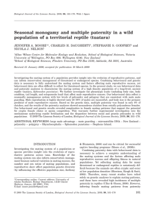 Seasonal monogamy and multiple paternity in a wild JENNIFER A. MOORE