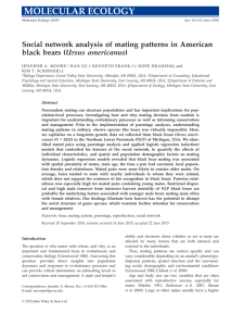 Social network analysis of mating patterns in American Ursus americanus)