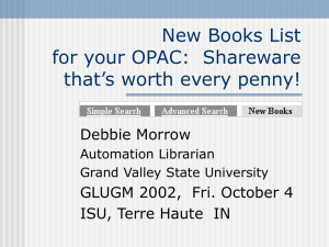 New Books List for your OPAC:  Shareware that’s worth every penny!