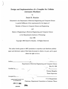 Design  and  Implementation  of  a ... Automata  Machines Daniel  R.  Risacher