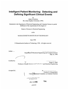 Intelligent Patient Monitoring:  Detecting  and