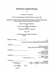 Data-Driven  Logistics Planning