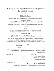 A  Study  of  Disk  Update ... Server  Environment Michael  R.  Foster