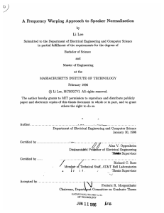 A  Frequency  Warping Approach  to  Speaker ... Li  Lee