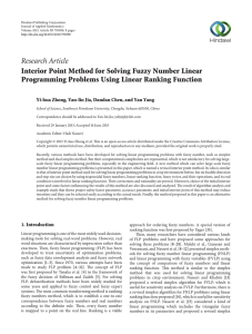 Research Article Interior Point Method for Solving Fuzzy Number Linear