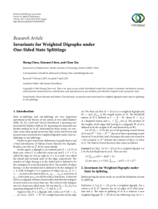 Research Article Invariants for Weighted Digraphs under One-Sided State Splittings