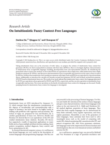 Research Article On Intuitionistic Fuzzy Context-Free Languages Jianhua Jin, Qingguo Li,