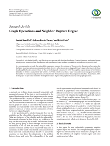 Research Article Graph Operations and Neighbor Rupture Degree Saadet Kand Goksen Bacak-Turan,