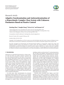 Research Article Adaptive Synchronization and Antisynchronization of Parameters Based on Passive Control