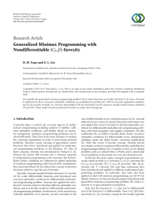 Research Article Generalized Minimax Programming with Nondifferentiable ( ,