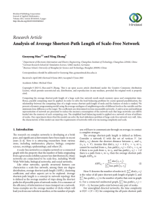 Research Article Analysis of Average Shortest-Path Length of Scale-Free Network Guoyong Mao