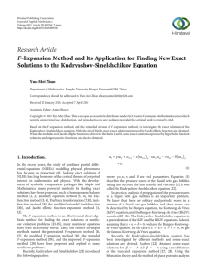 Research Article F Solutions to the Kudryashov-Sinelshchikov Equation Yun-Mei Zhao